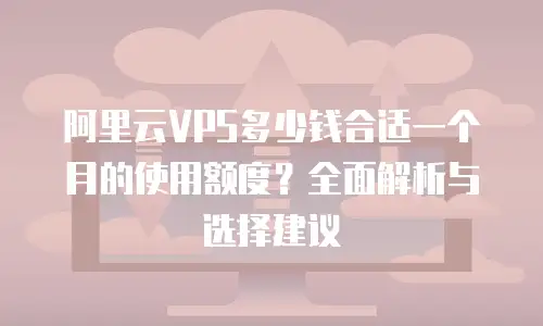 阿里云VPS多少钱合适一个月的使用额度？全面解析与选择建议