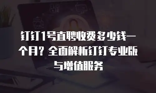钉钉1号直聘收费多少钱一个月？全面解析钉钉专业版与增值服务