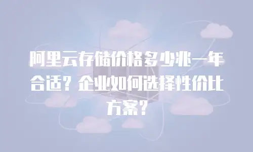 阿里云存储价格多少兆一年合适？企业如何选择性价比方案？