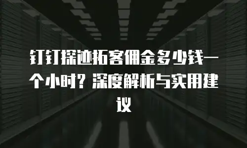 钉钉探迹拓客佣金多少钱一个小时？深度解析与实用建议