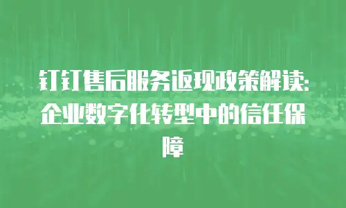 钉钉售后服务返现政策解读：企业数字化转型中的信任保障
