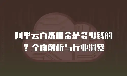 阿里云百炼佣金是多少钱的？全面解析与行业洞察