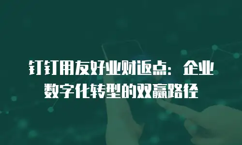 钉钉用友好业财返点：企业数字化转型的双赢路径