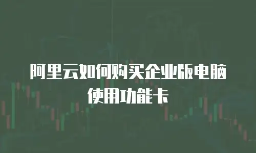 阿里云如何购买企业版电脑使用功能卡