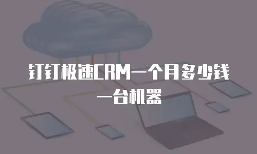 钉钉极速CRM一个月多少钱一台机器