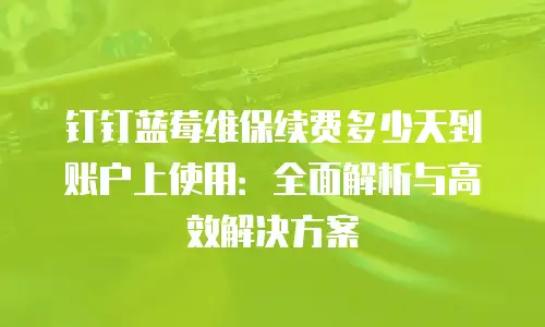 钉钉蓝莓维保续费多少天到账户上使用：全面解析与高效解决方案
