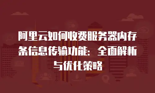 阿里云如何收费服务器内存条信息传输功能：全面解析与优化策略