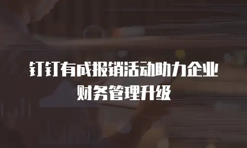 钉钉有成报销活动助力企业财务管理升级