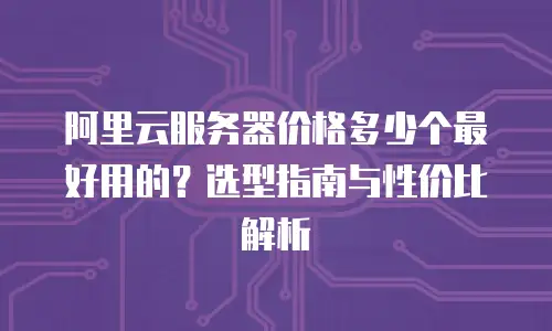 阿里云服务器价格多少个最好用的？选型指南与性价比解析