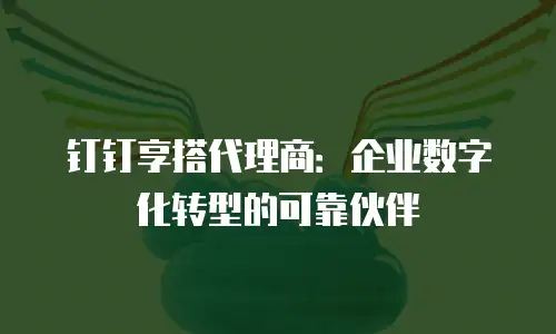钉钉享搭代理商：企业数字化转型的可靠伙伴