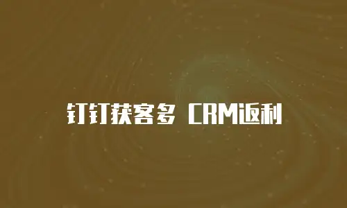 钉钉获客多 CRM返利