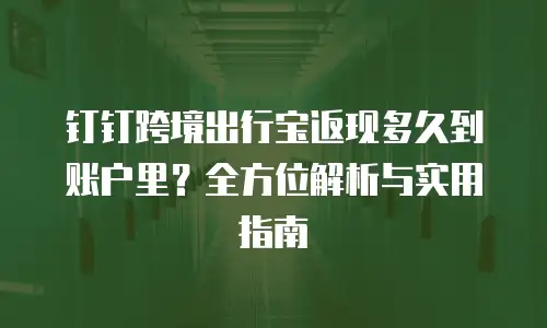 钉钉跨境出行宝返现多久到账户里？全方位解析与实用指南