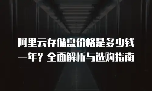 阿里云存储盘价格是多少钱一年？全面解析与选购指南