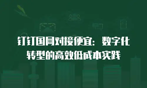 钉钉国网对接便宜：数字化转型的高效低成本实践