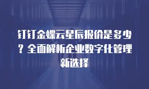 钉钉金蝶云星辰报价是多少？全面解析企业数字化管理新选择