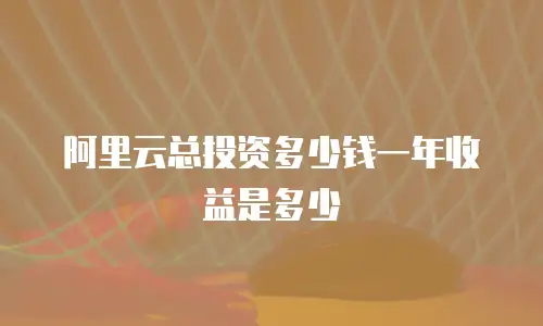 阿里云总投资多少钱一年收益是多少