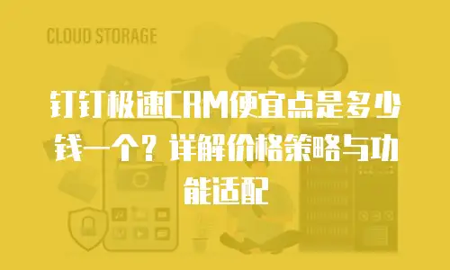 钉钉极速CRM便宜点是多少钱一个？详解价格策略与功能适配