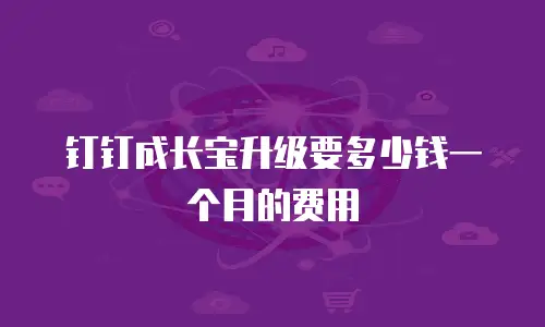 钉钉成长宝升级要多少钱一个月的费用