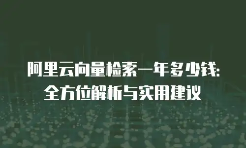 阿里云向量检索一年多少钱：全方位解析与实用建议
