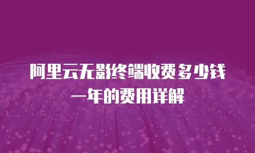 阿里云无影终端收费多少钱一年的费用详解