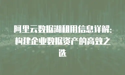 阿里云数据湖租用信息详解：构建企业数据资产的高效之选