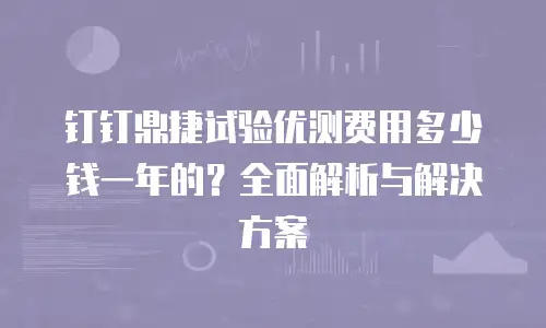 钉钉鼎捷试验优测费用多少钱一年的？全面解析与解决方案