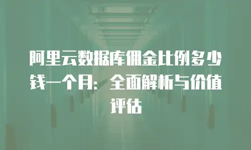 阿里云数据库佣金比例多少钱一个月：全面解析与价值评估