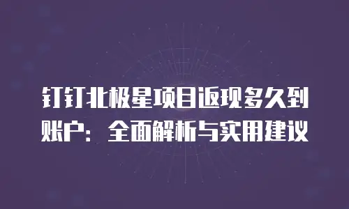 钉钉北极星项目返现多久到账户：全面解析与实用建议