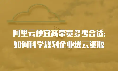 阿里云便宜高带宽多少合适：如何科学规划企业级云资源