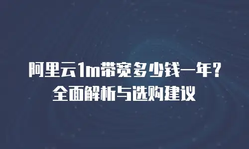 阿里云1m带宽多少钱一年？全面解析与选购建议