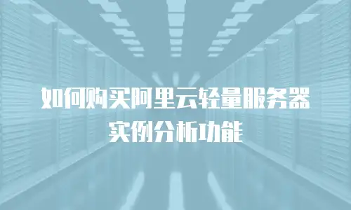 如何购买阿里云轻量服务器实例分析功能