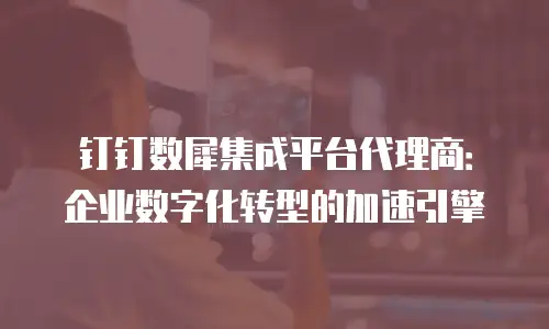钉钉数犀集成平台代理商：企业数字化转型的加速引擎