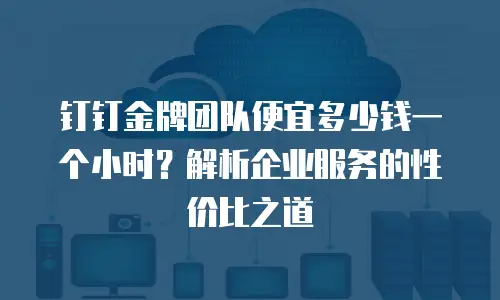 钉钉金牌团队便宜多少钱一个小时？解析企业服务的性价比之道