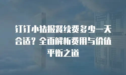 钉钉小猪报餐续费多少一天合适？全面解析费用与价值平衡之道