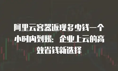 阿里云容器返现多少钱一个小时内到账：企业上云的高效省钱新选择