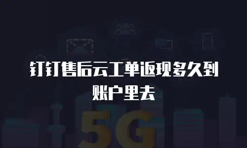 钉钉售后云工单返现多久到账户里去