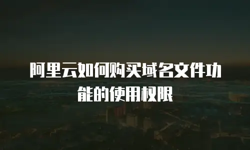 阿里云如何购买域名文件功能的使用权限