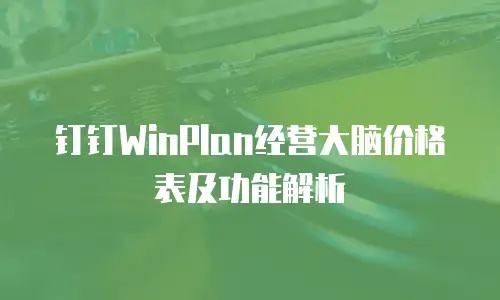 钉钉WinPlan经营大脑价格表及功能解析
