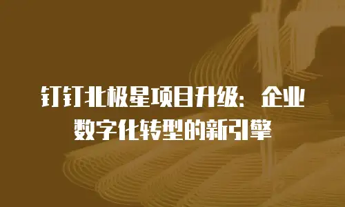 钉钉北极星项目升级：企业数字化转型的新引擎