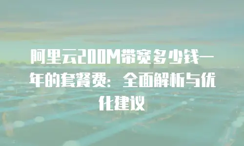 阿里云200M带宽多少钱一年的套餐费：全面解析与优化建议