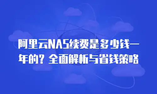 阿里云NAS续费是多少钱一年的？全面解析与省钱策略