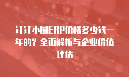 钉钉小圈ERP价格多少钱一年的？全面解析与企业价值评估