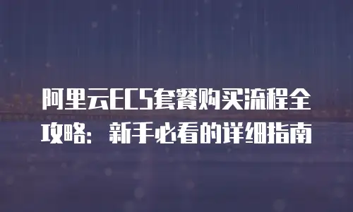 阿里云ECS套餐购买流程全攻略：新手必看的详细指南