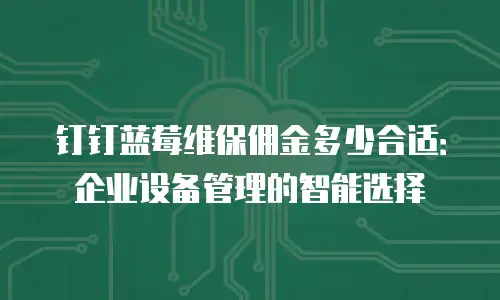 钉钉蓝莓维保佣金多少合适：企业设备管理的智能选择