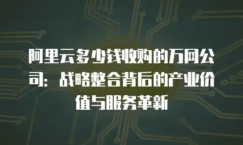 阿里云多少钱收购的万网公司：战略整合背后的产业价值与服务革新