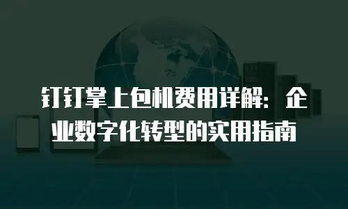 钉钉掌上包机费用详解：企业数字化转型的实用指南