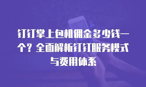 钉钉掌上包机佣金多少钱一个？全面解析钉钉服务模式与费用体系