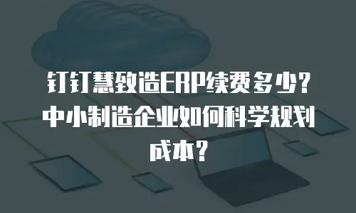 钉钉慧致造ERP续费多少？中小制造企业如何科学规划成本？