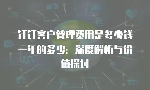 钉钉客户管理费用是多少钱一年的多少：深度解析与价值探讨