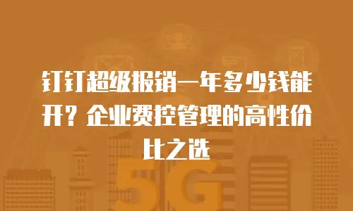 钉钉超级报销一年多少钱能开？企业费控管理的高性价比之选